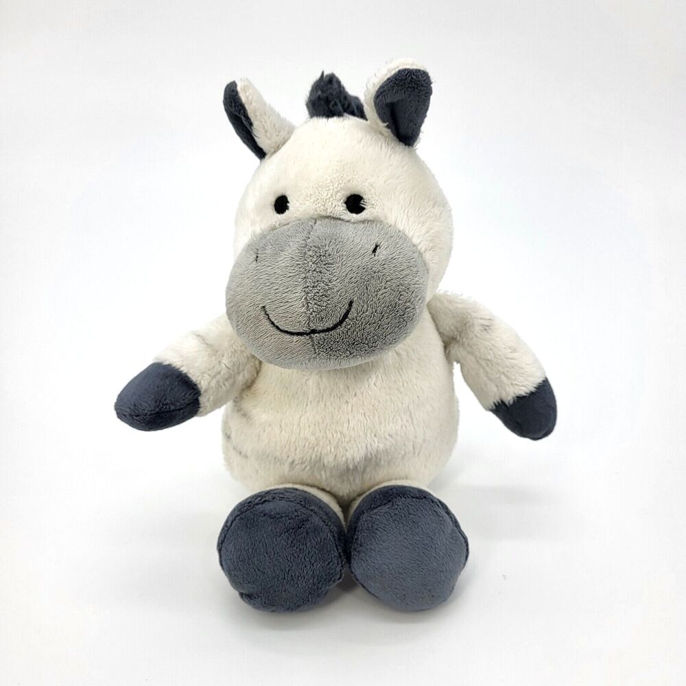 Carters Grey and White Zebra Plush Baby Security Toy Lovey Stuffed Animal 61277